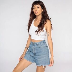 Vintage 90's Route 66 Distressed Frayed Highwaisted  Denim Jean Shorts 32